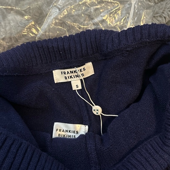 Frankies Bikinis Navy Cloud Knit Bottoms - Picture 1 of 4